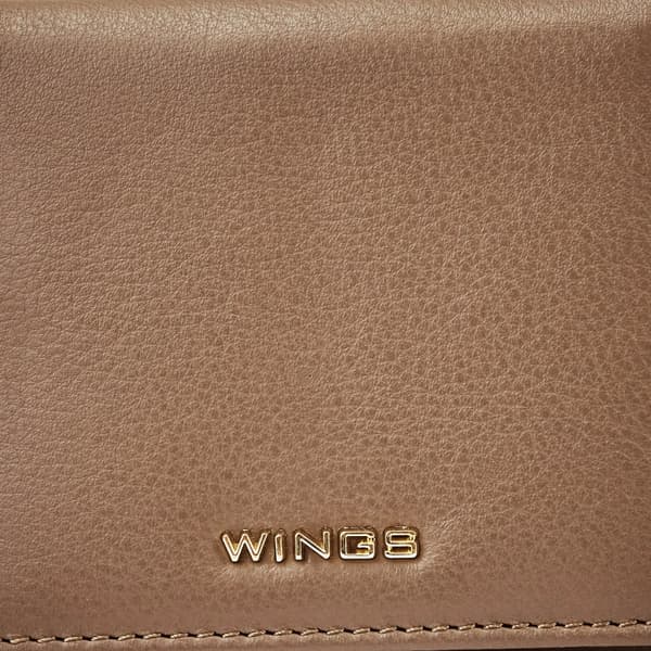 Wings liten damplånbok naturläder beige