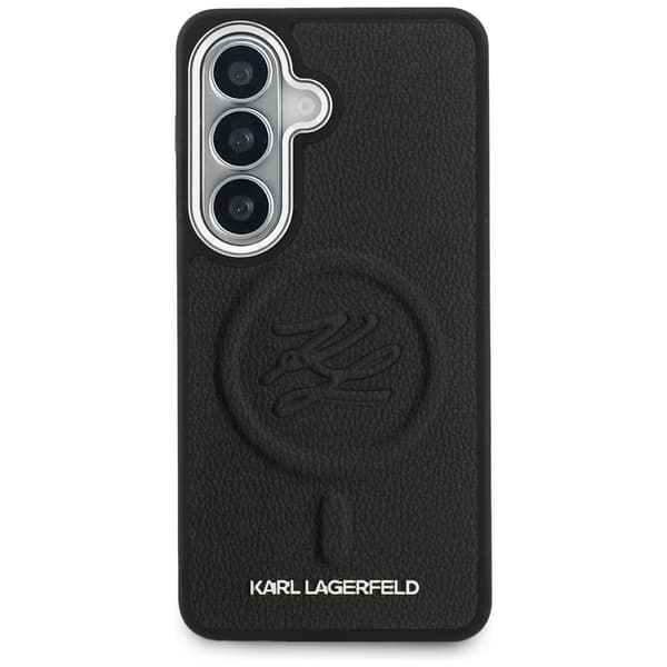 Karl Lagerfeld MagSafe-etui med prægede initialer til Samsung Galaxy S26, sort