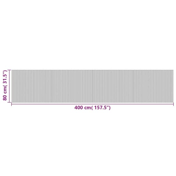 vidaXL Rektangulär matta, ljus naturfärgad, 80x400 cm, bambu