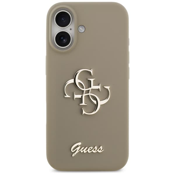 Guess Silicone Big 4G Script -suojakuori iPhone 17:lle, ruskea
