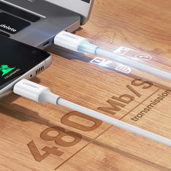 USB-C - USB-C PD QC AFC-kabel 1,5 m - vit