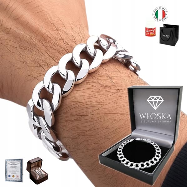 Herrarmband i 13mm silver 925, present
