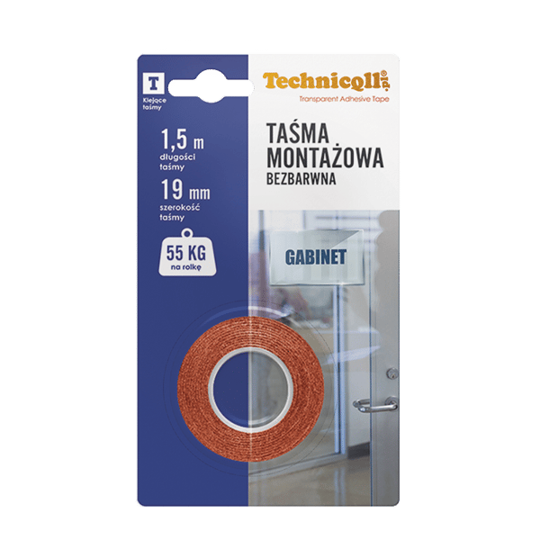 Technicqll monteringstejp transparent 1,5/19 MM - T-680