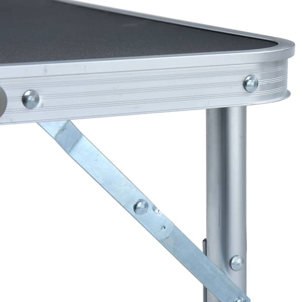 vidaXL foldbart campingbord grå aluminium 60x45 cm