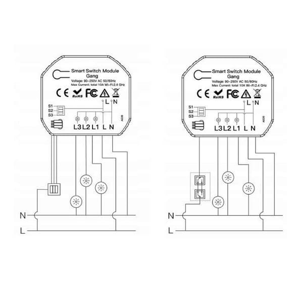 Tuya 3-kanals Zigbee belysningscontroller