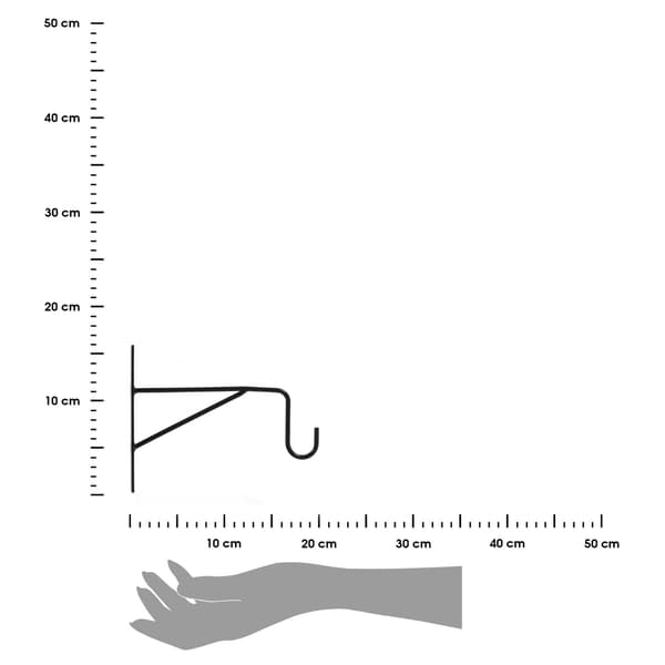 Krog til ophængning af potter og lanterner, sort, 21 cm