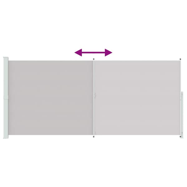 vidaXL Utfällbar sidomarkis för uteplats 220x500 cm grå