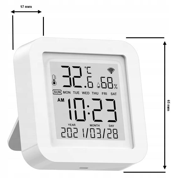 TH06 LCD Tuya WiFi Temperatur- og Fugtighedssensor med Oplader