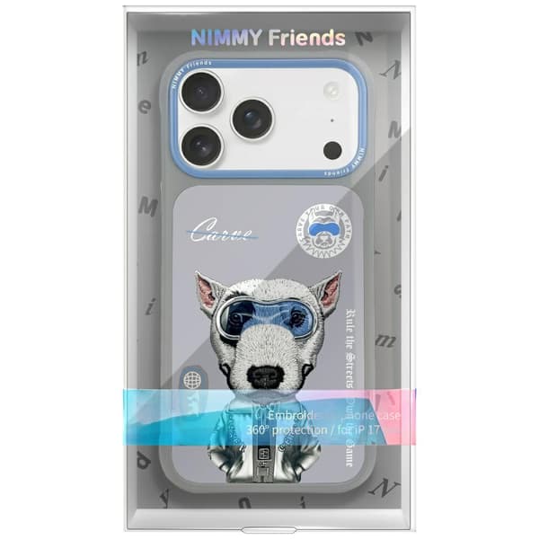 Nimmy Cool&Cute 2.0 -koirakotelo iPhone 17 Prolle, harmaa