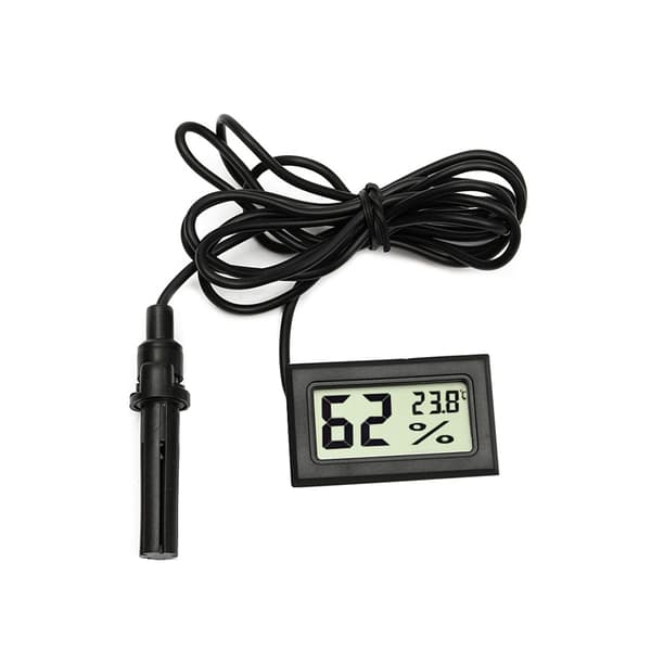 ZW9 LCD ELEKTRONISK TERMOMETER MED SONDPANEELKLOCKA