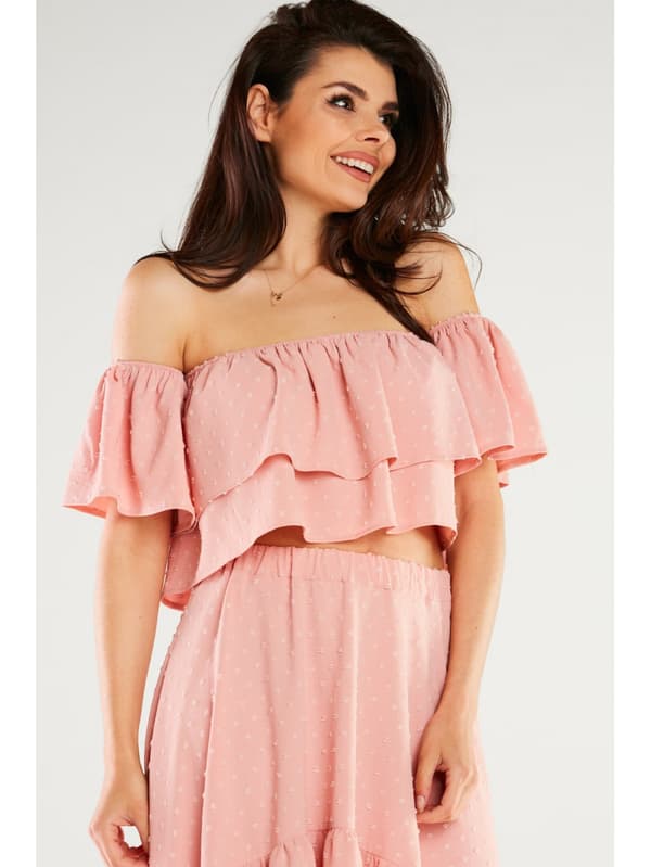 Sommar, luftig blus, puderrosa L/XL