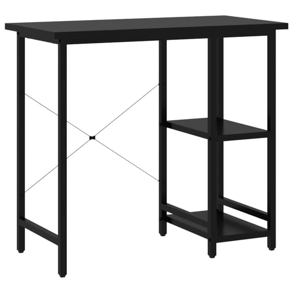 vidaXL computerbord, sort, 80x40x72 cm, MDF og metal