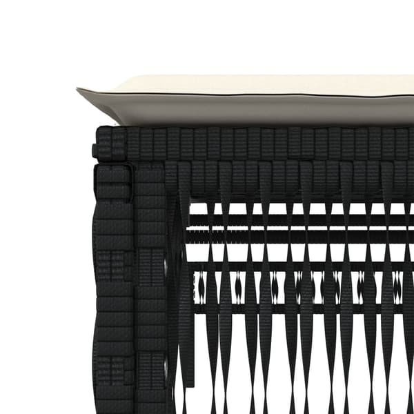 vidaXL liggestole med bord, sæt med 2, sort, polyrattan