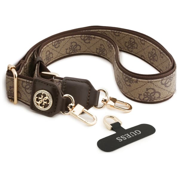 Guess Universal CBDY 4G Tether Patch Strass Metal Logo Ruskea Avaimenperä