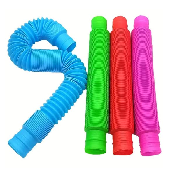 Pop Tubes Sensoriska Rör Squishy Anti-Stress Leksak Set med 7
