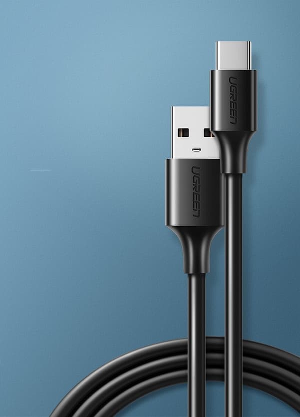USB - USB-C 2A -kaapeli 0,5 m musta