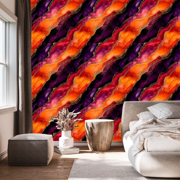 Mustetapetti Punainen, Persikka ja Musta 50x1000 cm