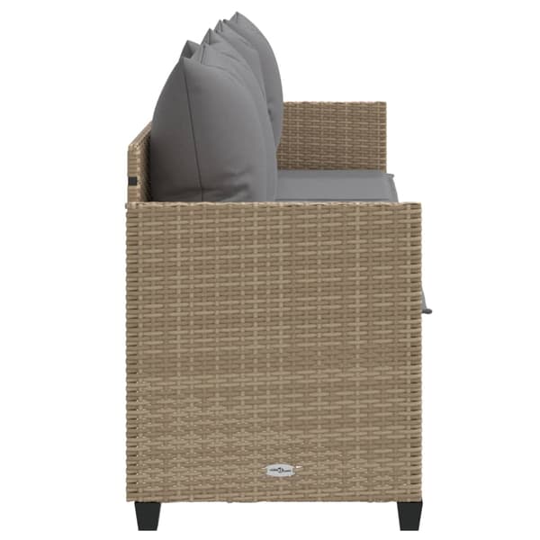 vidaXL dagseng med hynder, beige, polyrattan