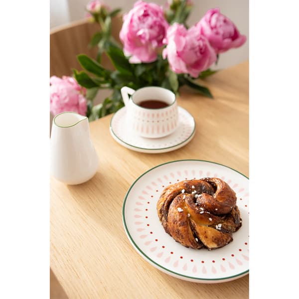LEA porslinsfrukosttallrik 20 cm grönrosa DUKA