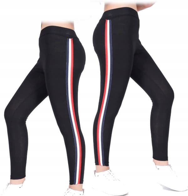 Pigeleggings ben sorte med farvede lamper 140 cm