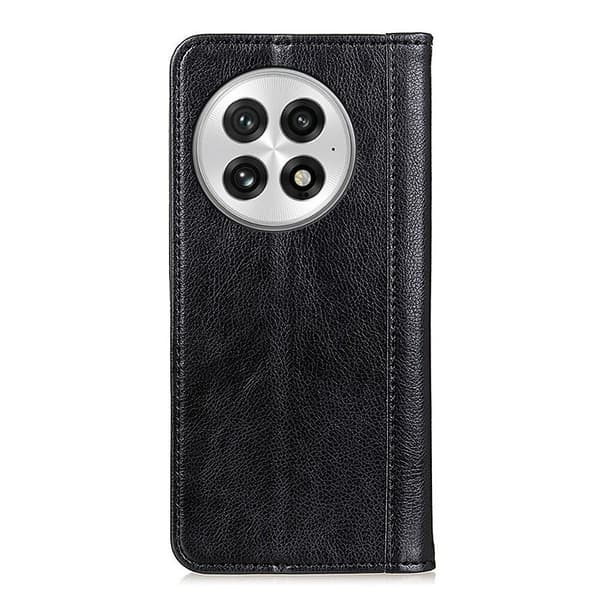 OnePlus 13 Split Læder Flip Cover, Sort