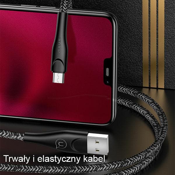 USAMS Punottu U41 USB-A - MicroUSB -kaapeli 3m 2A Punainen