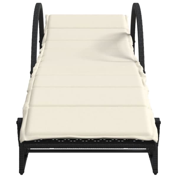 vidaXL liggestole med bord, sæt med 2, sort, polyrattan