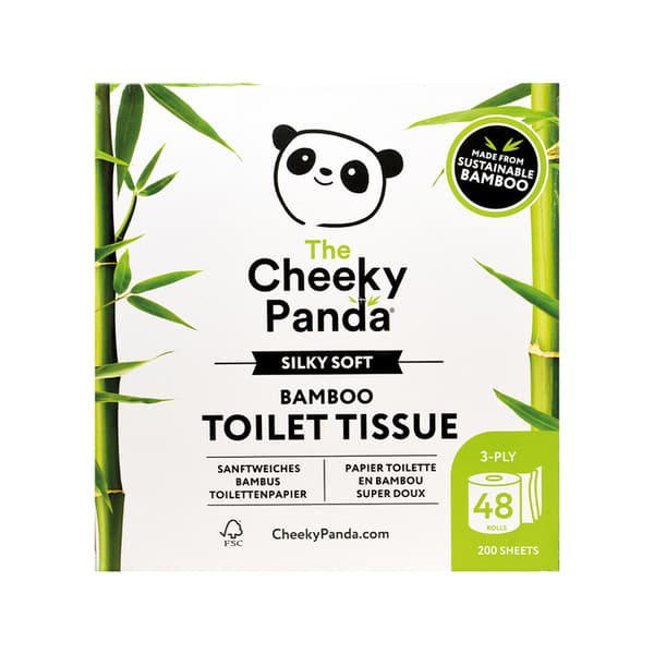 Den fräcka pandan 48 rullar 100 % hypoallergent toalettpapper i bambu