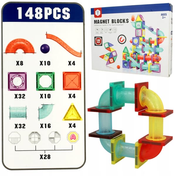 [paket] Magnetiska block 148 st. Kulspår U864