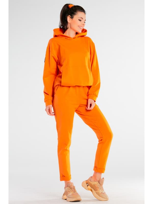 Huvtröja med axellappar, orange S/M