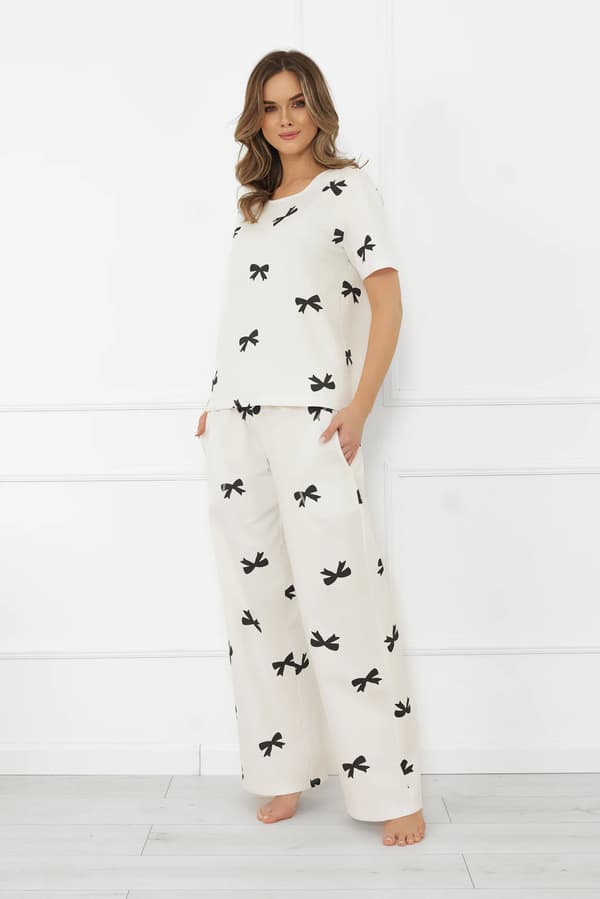 Dampyjamas, kortärmad, långbyxor, Figaro XL