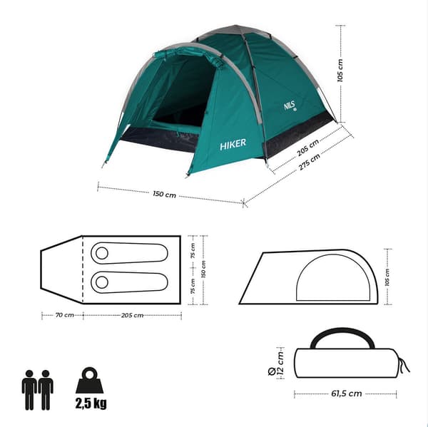 Vandrertelt grønt NC6010 NILS CAMP