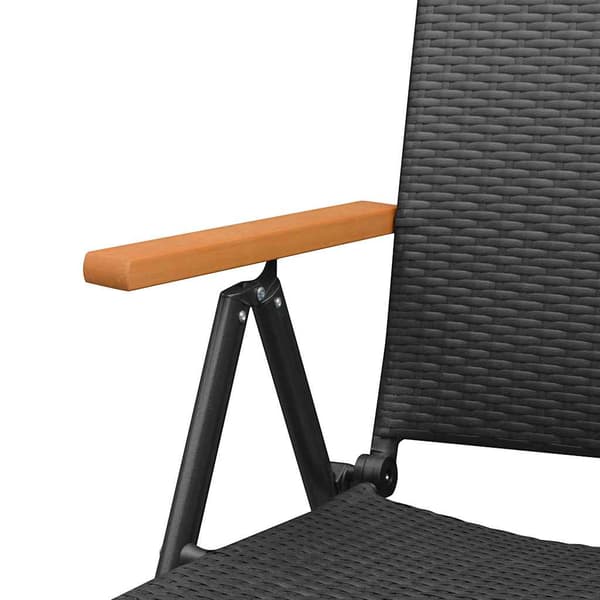vidaXL stabelbare havestole, sæt med 2, polyrattan, sort