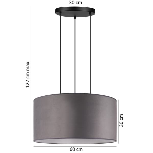 Tornado AXL1 lampa, grå sammet
