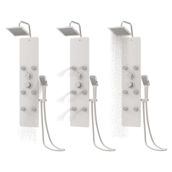 vidaXL Duschpanel, Glas, 25x47,5x130 cm, Vit