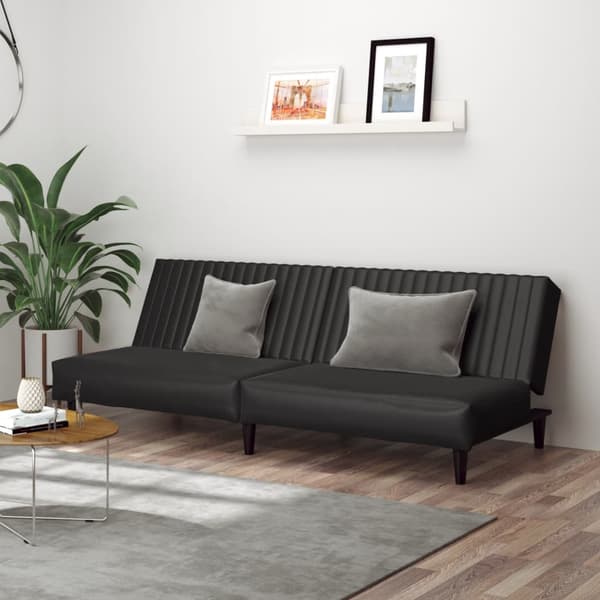 vidaXL 2-personers sofa, sort, kunstlæder