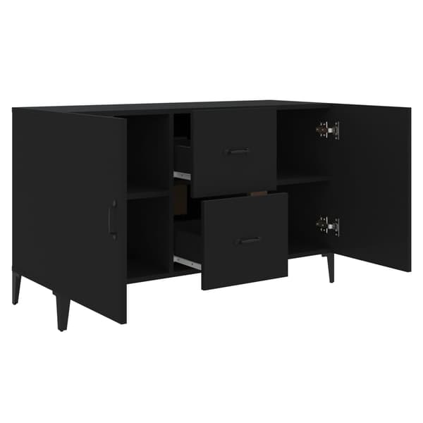 vidaXL kommode, sort, 100x36x60 cm, træbaseret materiale