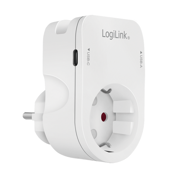 LogiLink opladeradapterstik USB-C USB-A rejsetelefonholder