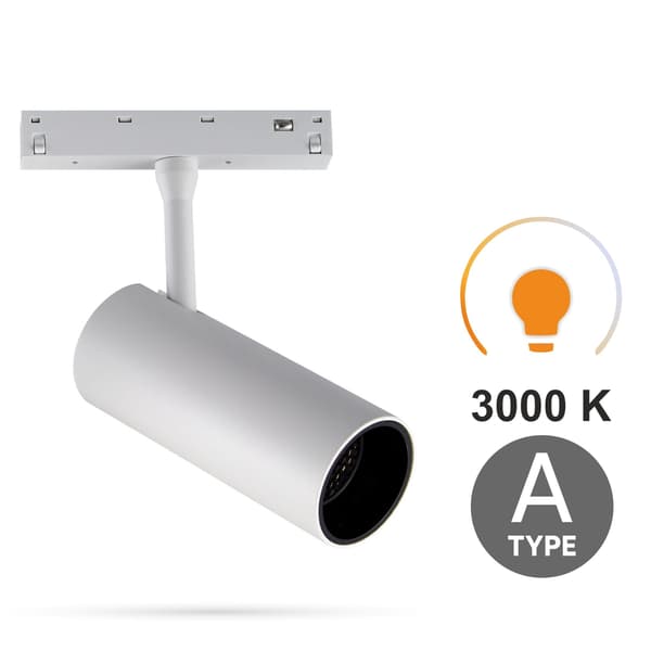 Vit LED-skenspotlight 30W 3CCT Typ A för SMART TRACK magnetiska skenor 48VDC