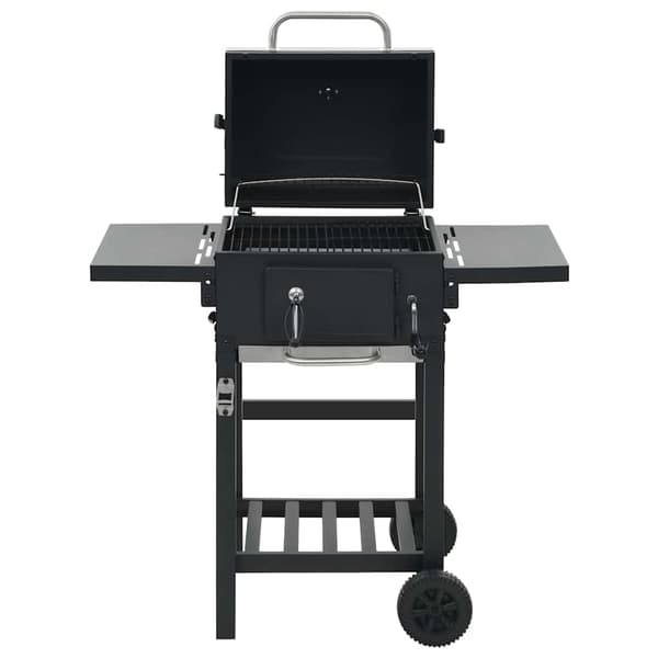 vidaXL kulgrill med nederste hylde, sort