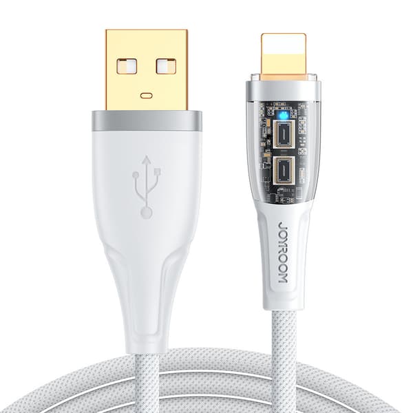 Kabel med smart switch USB-A - iPhone Lightning 1,2m - vit