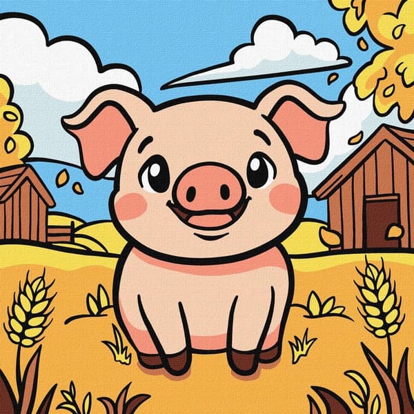 Målning med siffror - Coola Piglet Kids