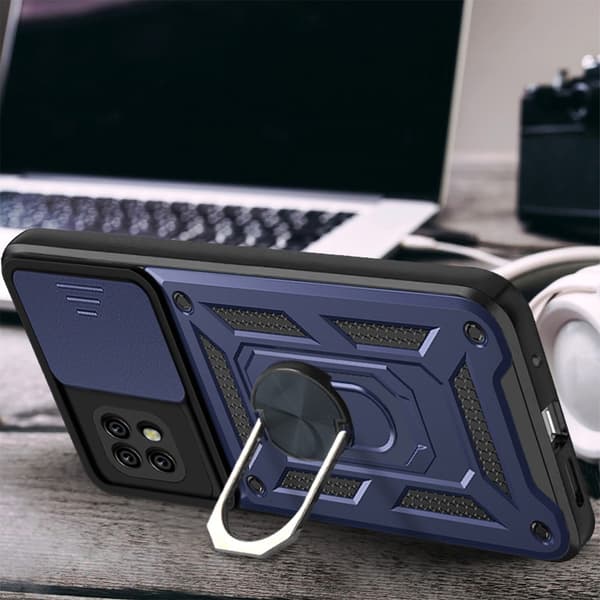 Pansret cover til Realme C21, CamShield Slide, blå