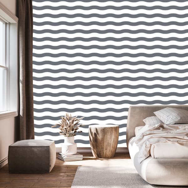 Tapetti Raidat Harmaa, valkoinen ja vaaleanharmaa 50x1000 cm