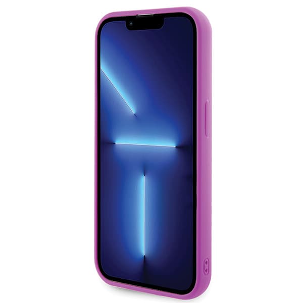 Guess Disco Metal Script-etui til iPhone 15 Pro, Fuchsia/Fuchsia
