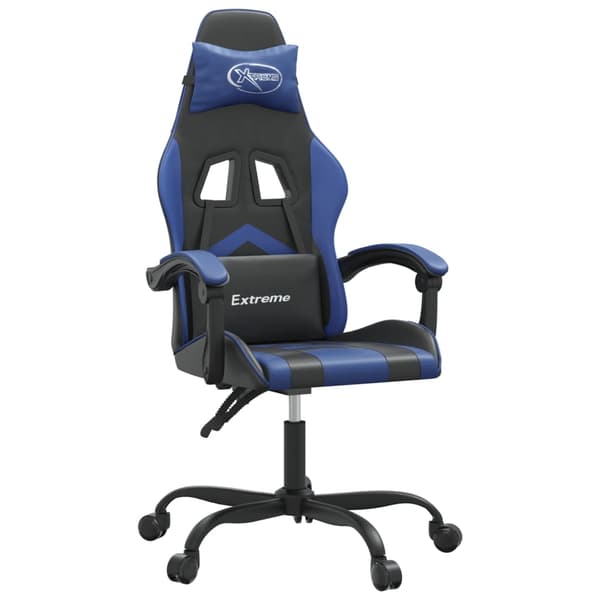 vidaXL gamingstol, sort og blå, kunstlæder