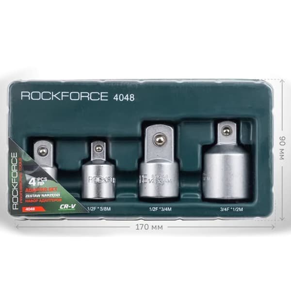 ROCKFORCE-SOVITTIMISARJA, 4 KPL, CR-V TERÄSTÄ, KUULALUKOLLA