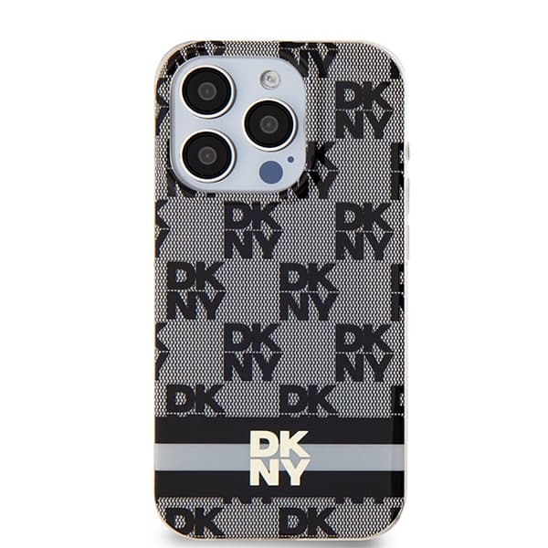 DKNY IML Ternet Mono Mønster & Trykte Striber MagSafe-cover til iPhone 14 Pro Max, Sort