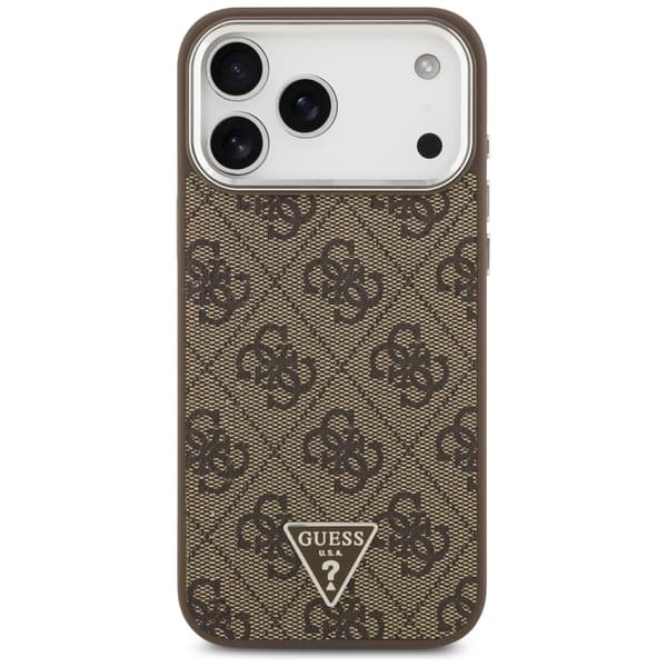 Guess 4G Triangle Logo MagSafe-etui til iPhone 17 Pro Max brun sølv