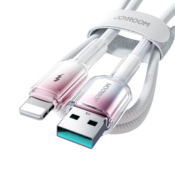 Crystal-Clear Series 3A USB-A - iPhone Lightning-kabel 1,2 m - Vit